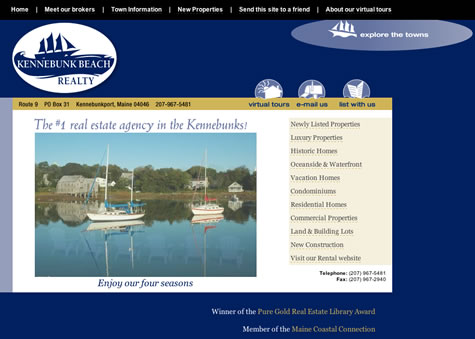 Kennebunk Beach Realty website